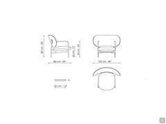 Cross Lounge Chair Schlafzimmersessel von Bonaldo - Abmessungen